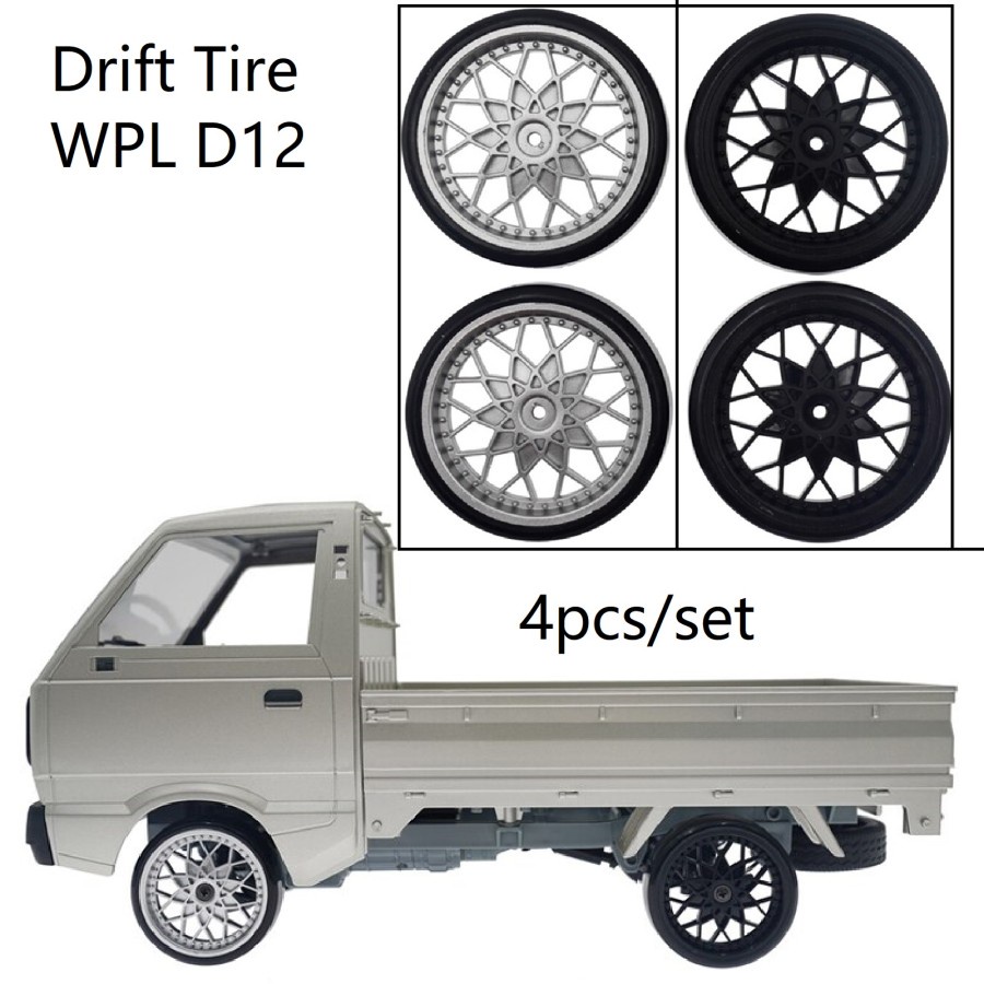 Ban Drift Set for WPL D12 D24 Carry 4pcs Rc Car Tire Wheel Rim