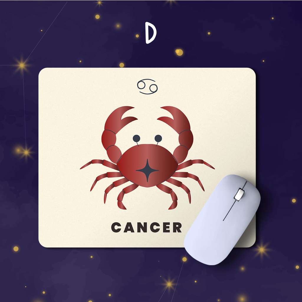 READY STOCK Custom Mousepad Zodiac Motif Aries Taurus Gemini Cancer Leo Virgo(Premium)