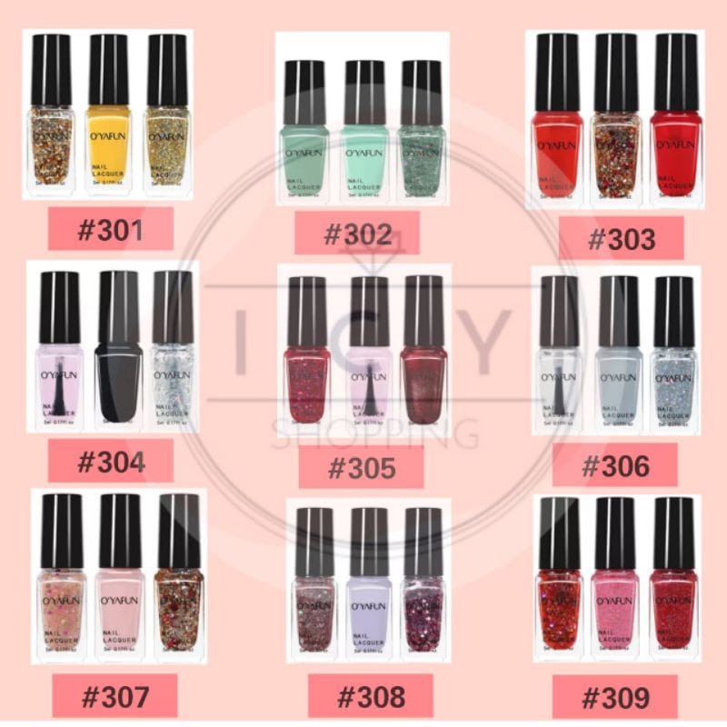 TERBARU 3in1 kutek Oyafun NON PEEL OFF O’yafun Halal Nail Polish Glitter Shiny Cat Kuku Nail art