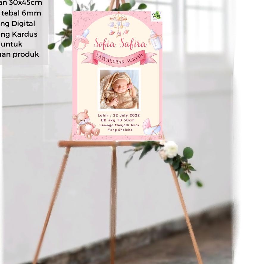 

BISA COD ✔️papan dekorasi lamaran nikahan aqiqah digital printing dengan kaki kayu|SQ7