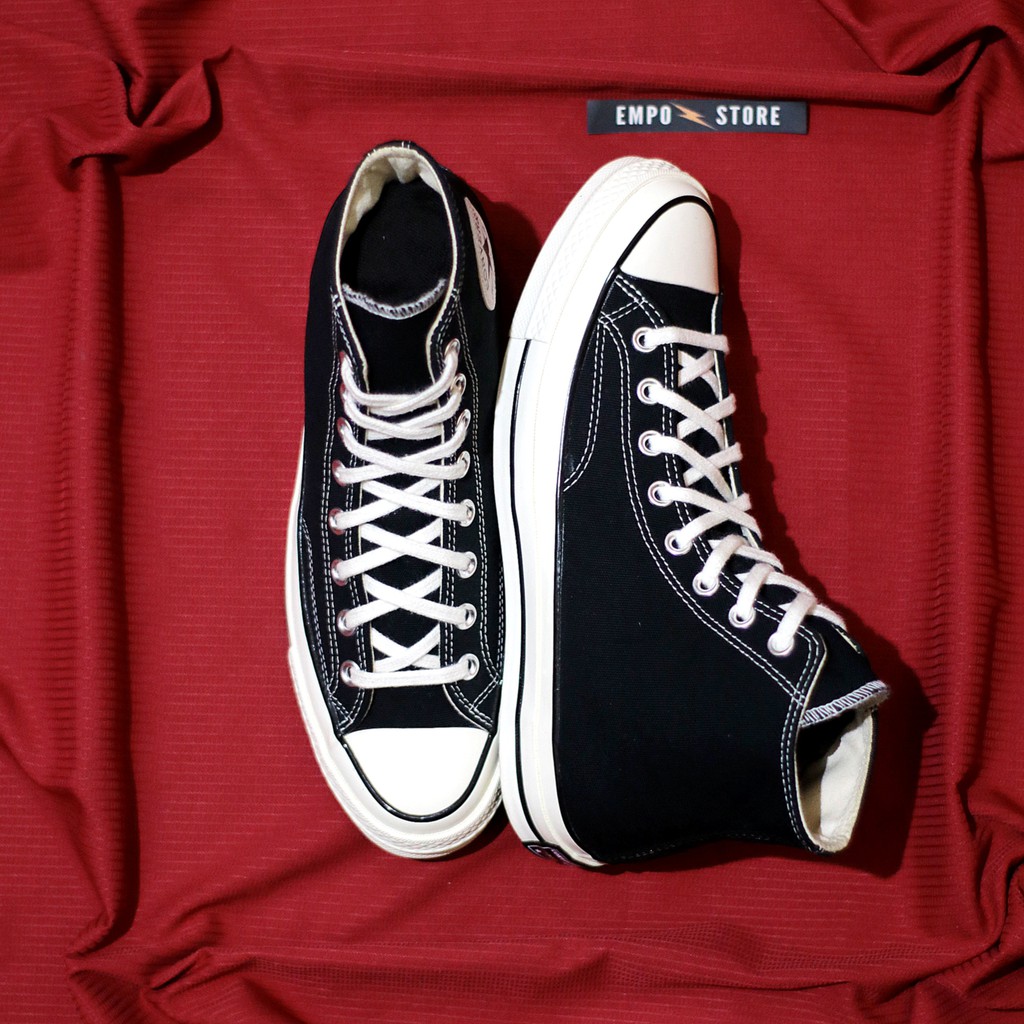 Converse All Star Chuck Taylor 70s Black White Hi Sepatu Kasual Sekolah Pria Wanita