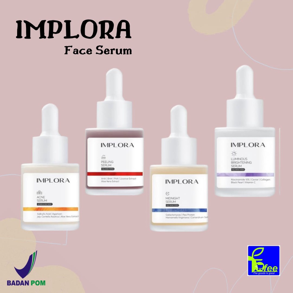 LOCAL - Implora Face Serum 20 ml - Luminous Brightening Serum/Acne Serum/Midnight Serum/Peeling