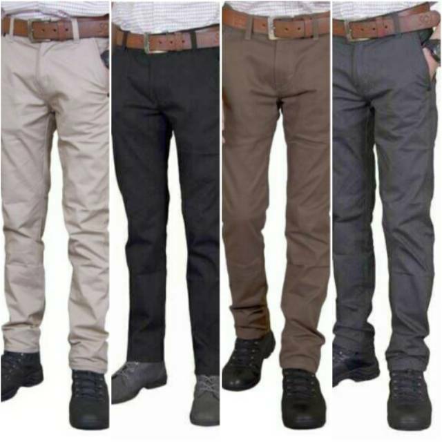 POPULER Celana Chino Bahan Adem Nyaman Cocok Buat Musim Dingin GAYA COWOK POLO KASUAL Size Abu Khaki