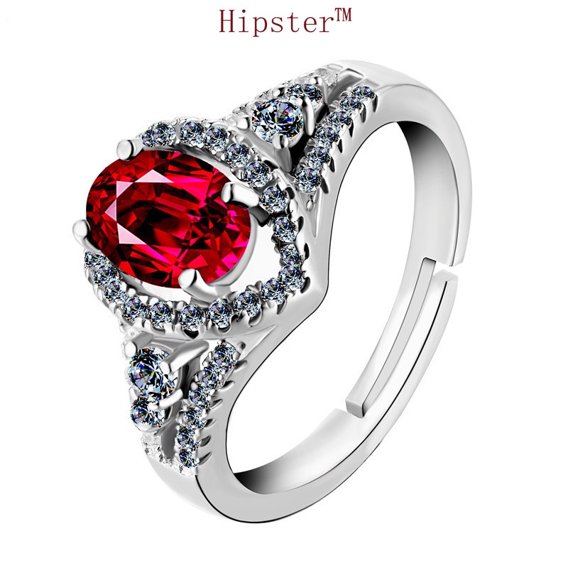 New Hot Sale Fashion Trendy Grace Inlaid Ruby Adjustable Ring