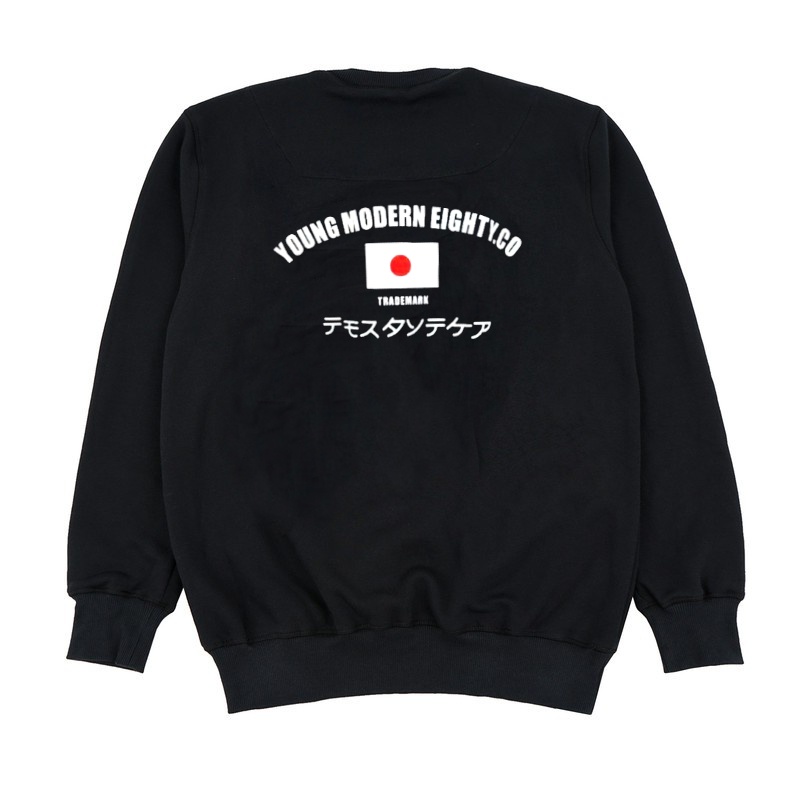 CREWNECK JAPAN BLACK MOTIF SIMPLE PRIA DAN WANITA EIGHTYNINE SWEATER CREWNEK PREMIUM ORIGINAL SWEATSHIRT WANITA