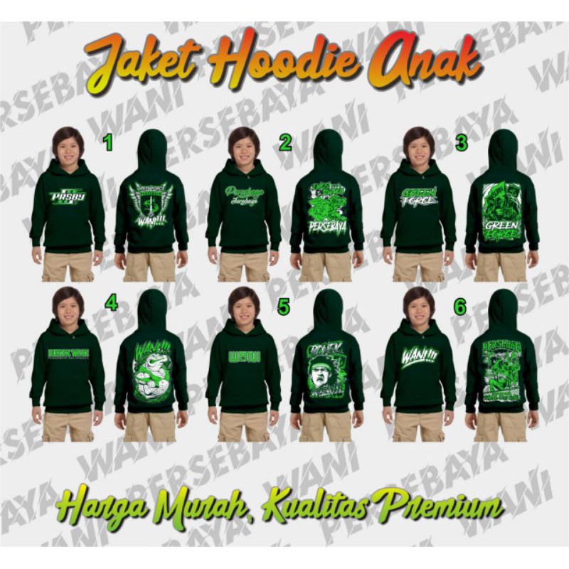 jaket hoodie anak persebaya bonek cilik