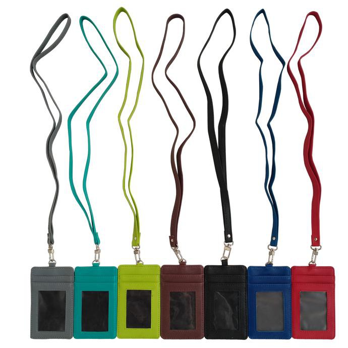 

Name Tag / Tali ID Card Holder / Gantungan ID Card Kulit Sintetis - Hitam TERPERCAYA