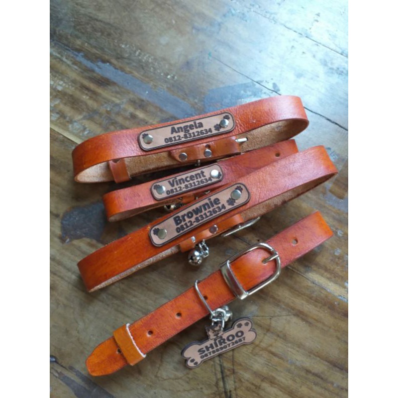 Kalung musang kalung kucing kalung kelinci pet bahan kulit premium gratis lonceng ( Selvatici )