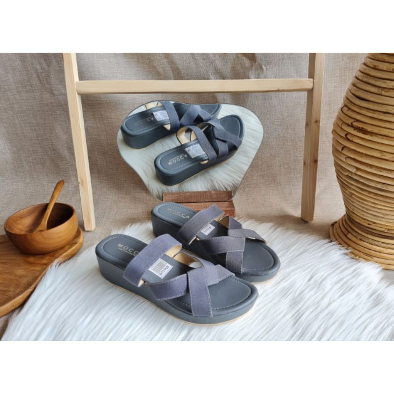 ABBUSHOES DL 61 wedges sandal karet wanita 5cm