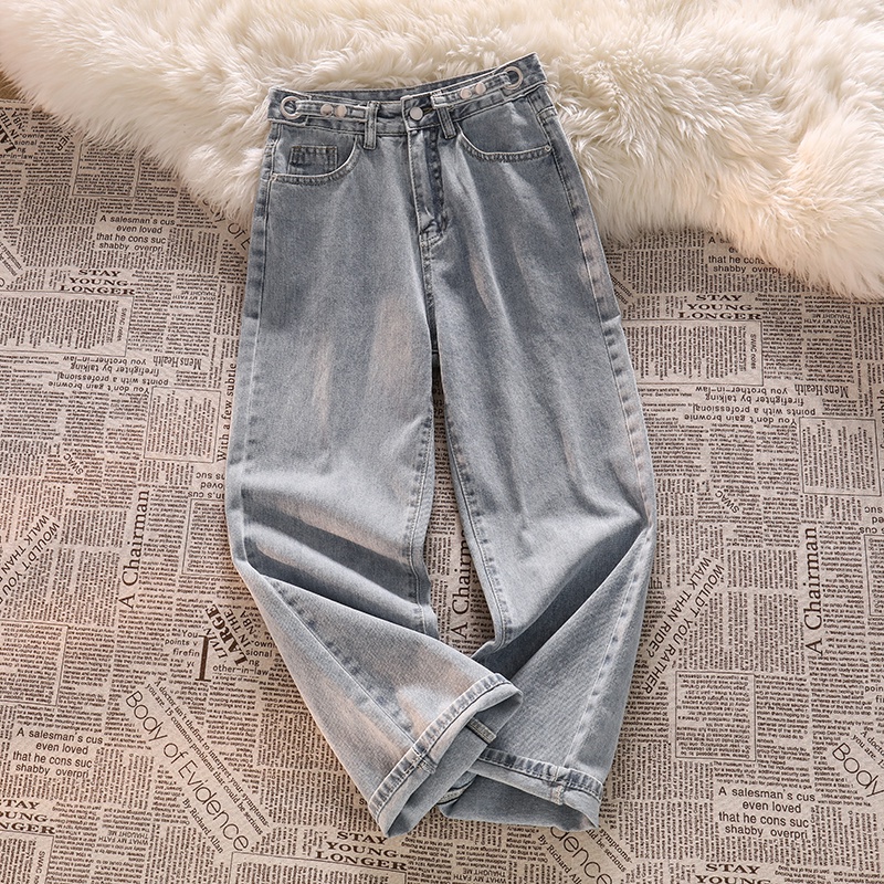 New high waist murah  boyfriend straight korean style celana jeans panjang wanita kulot