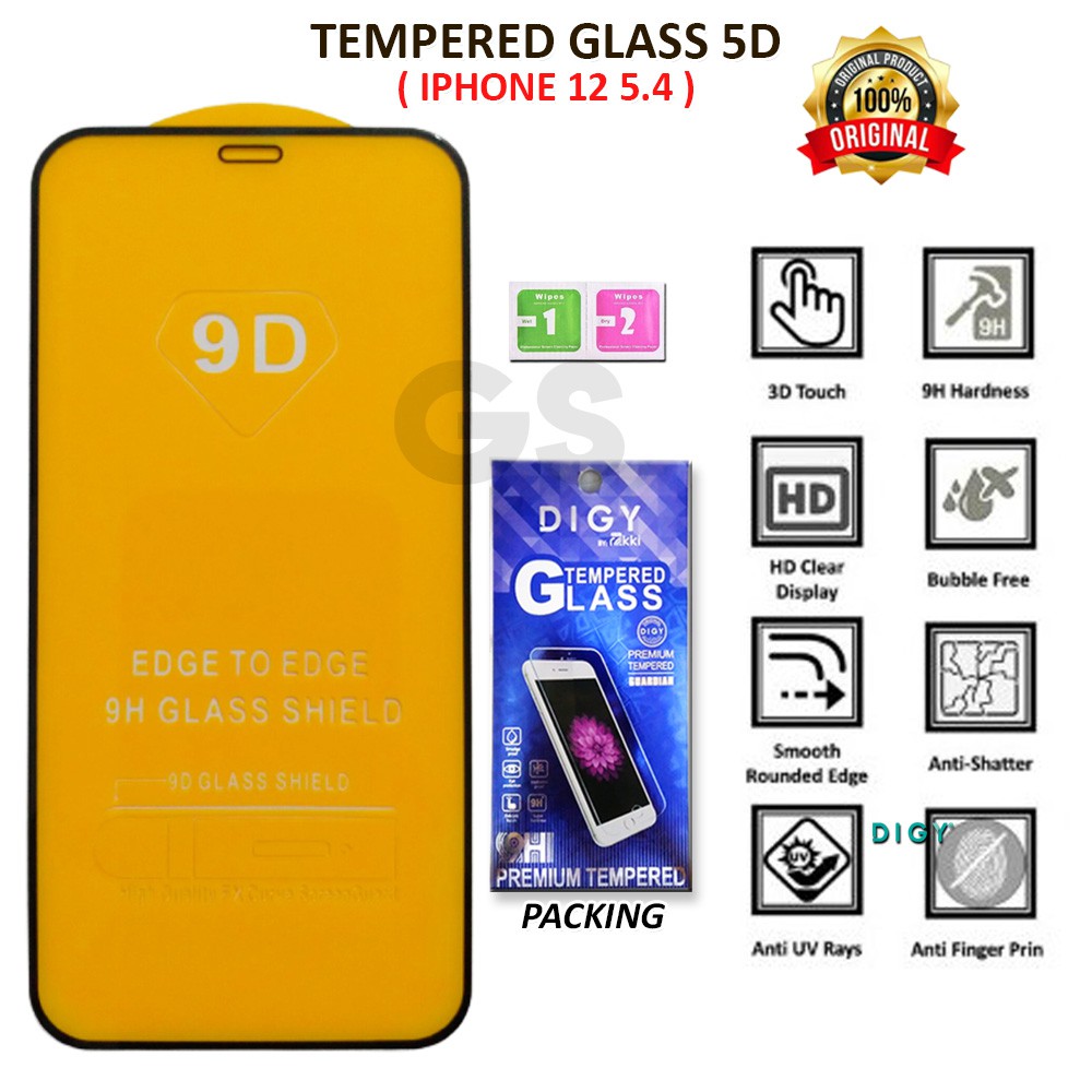 Tempered Glass 5D 10D Rakki Full Layar Iphone 12 5.4  12 PRO 6.1 12 PRO MAX 6.7 XR 6.1