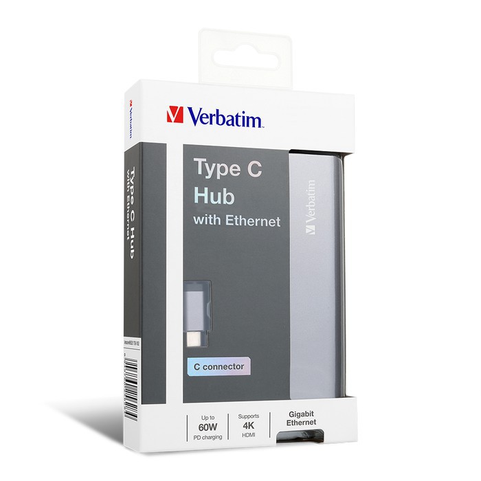 Verbatim Type C HUB With Ethernet 65628