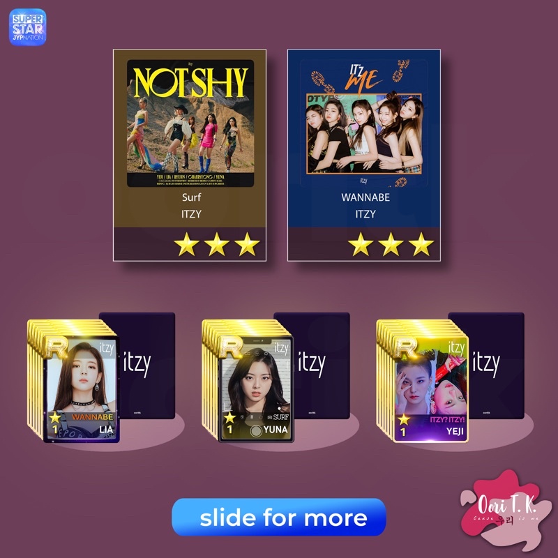 (MIN PEMBELIAN 3Pcs - MIX) UNOFF PHOTOCARD R SUPERSTAR JYPNATION LIMITED CARD - ITZY PHOTOCARD PC YE