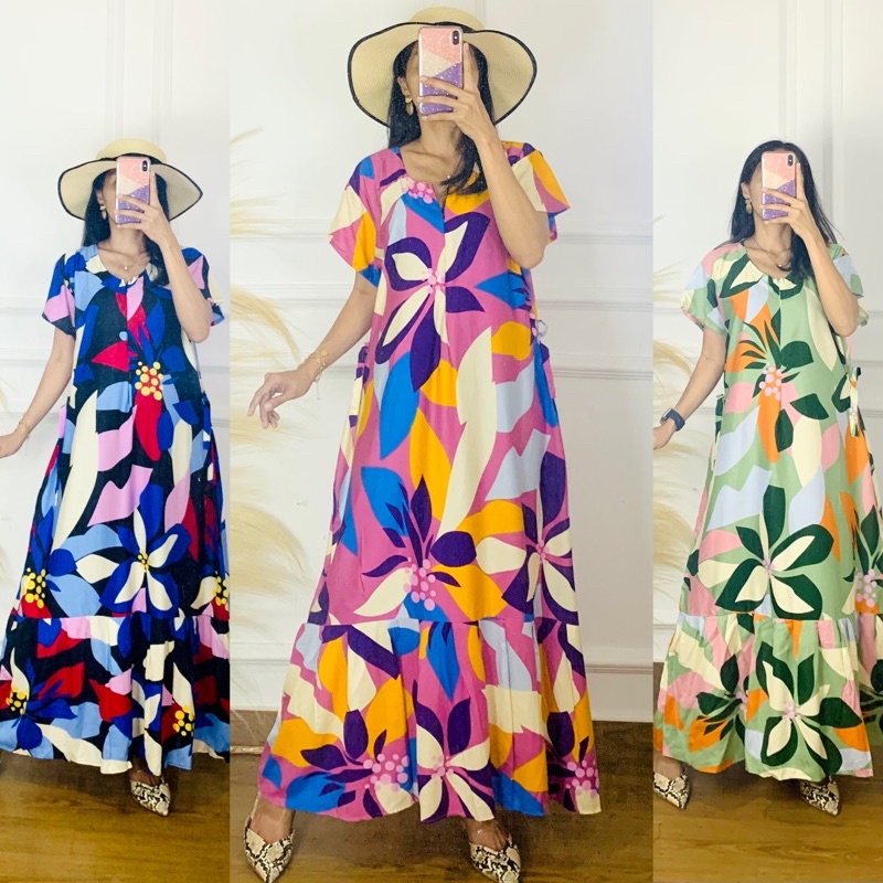 DASTER / DRESS SALSA RUFFLE RESLETING BUSUI FRIENDLY