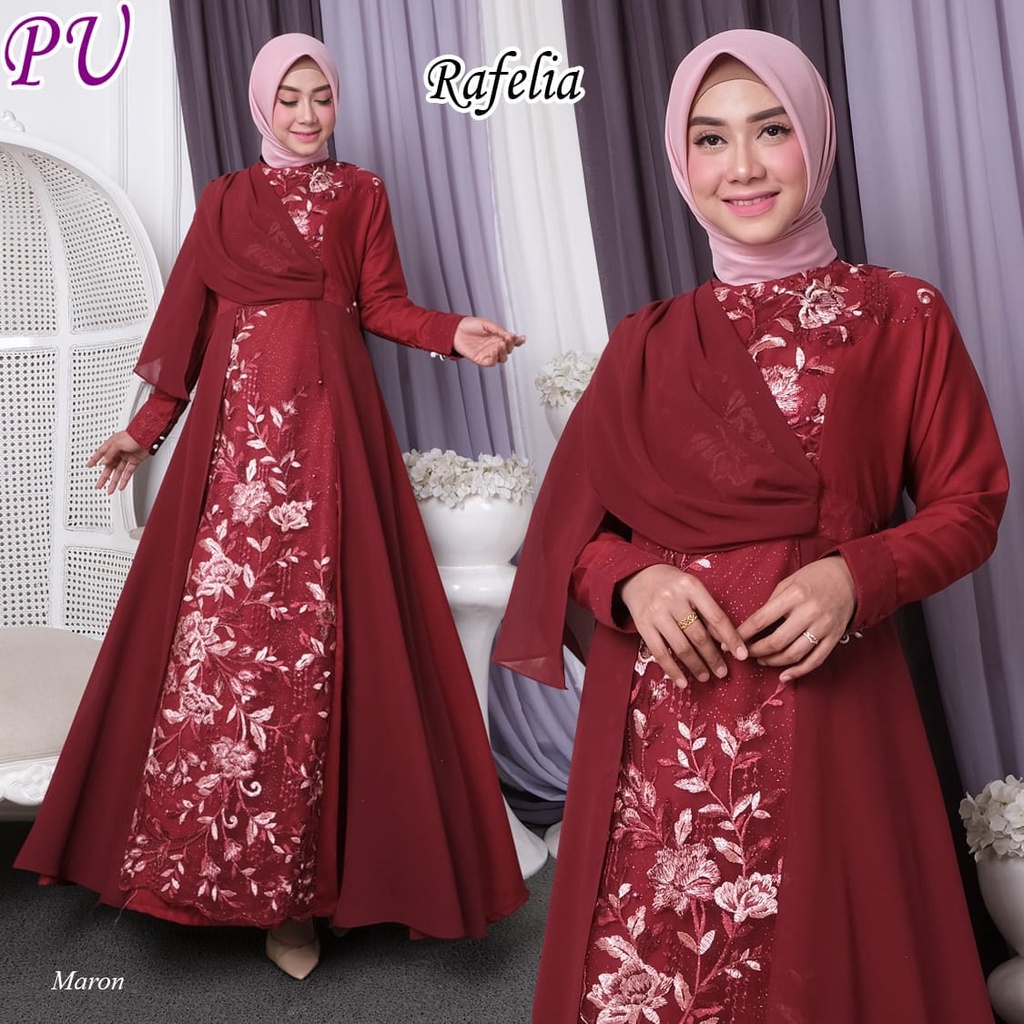 MAXI RAFELIA syari GAMIS Cantik lebaran Muslim JUMBO