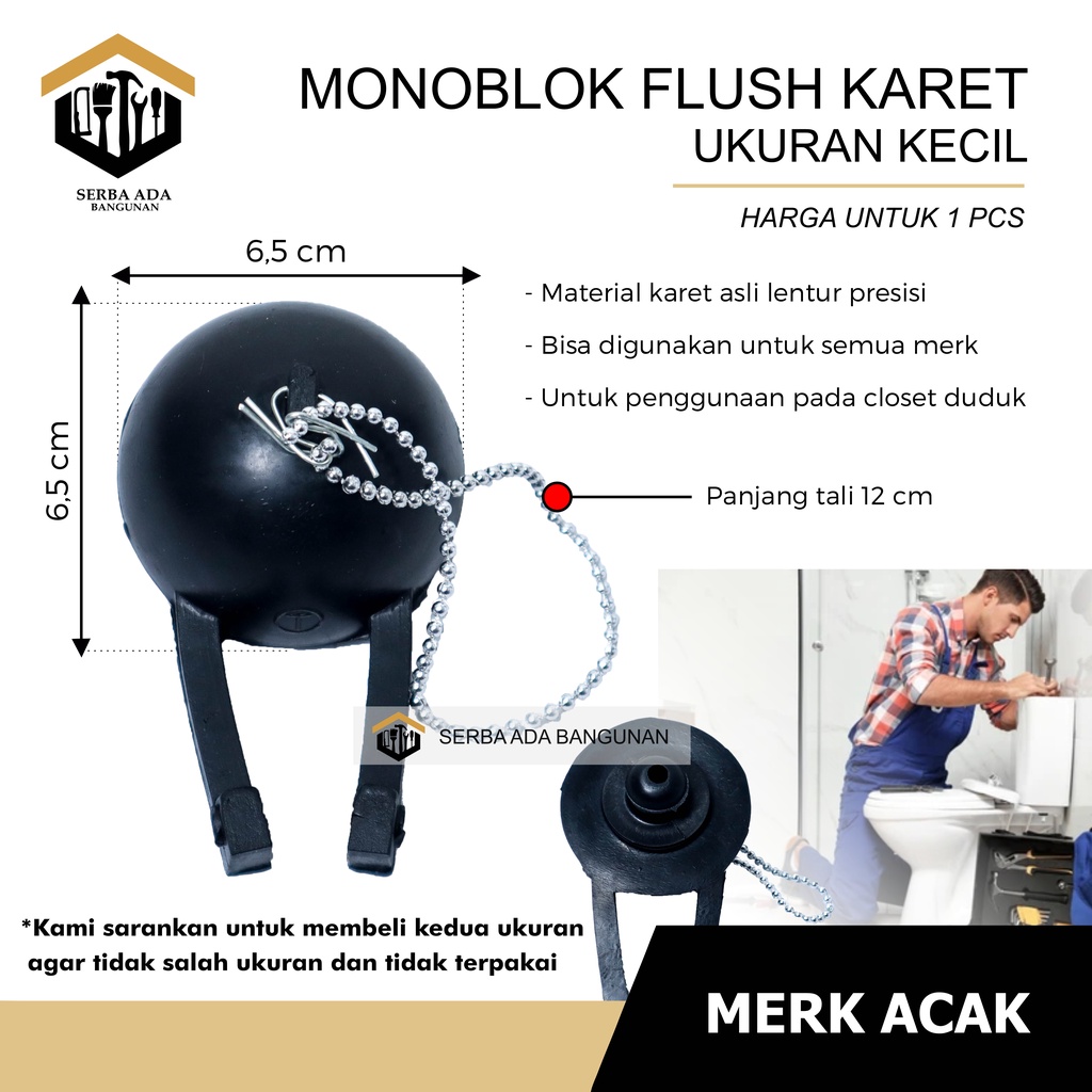 MONOBLOK BESAR KECIL FLUSH KARET MODEL TOTO PELAMPUNG TUTUP KLOSET WC DUDUK TOILET