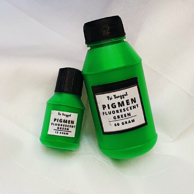 PIGMEN 60GR FLUORESCENT GREEN Pewarna Sablon Pigment Color Bundle Stabilo Waterbased Tie Dye Pigment Cat Warna Warni Air Cair Cairan Liquid Cat Paint Painting Kerajinan Prakarya Kesenian Perlengkapan Gambar Mewarna Lukis Craft Grosir  Prakarya Malang