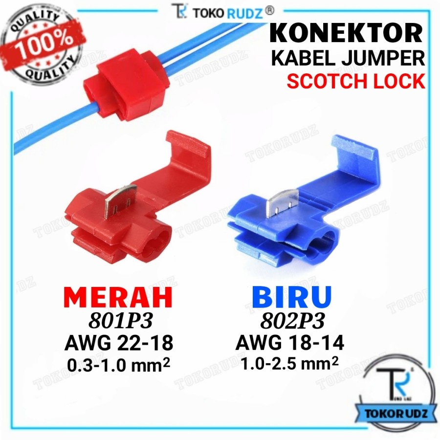 Konektor Kabel Jumper Scotch Lock Penyambung Klip Pengaman Kabel Kupas