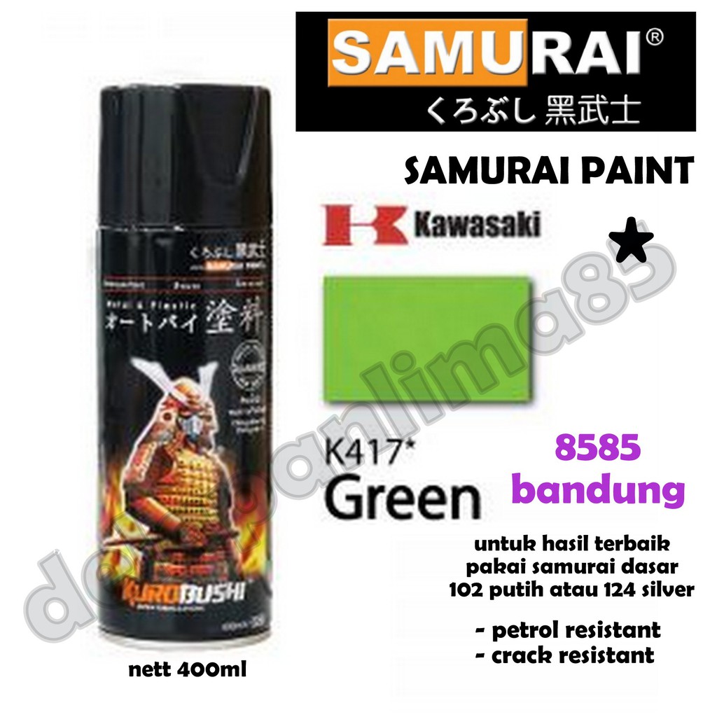 Samurai Paint K417* GREEN/HIJAU KAWASAKI Cat Semprot/Pylox/Pilox/pilok/Helm/Motor/Gundam