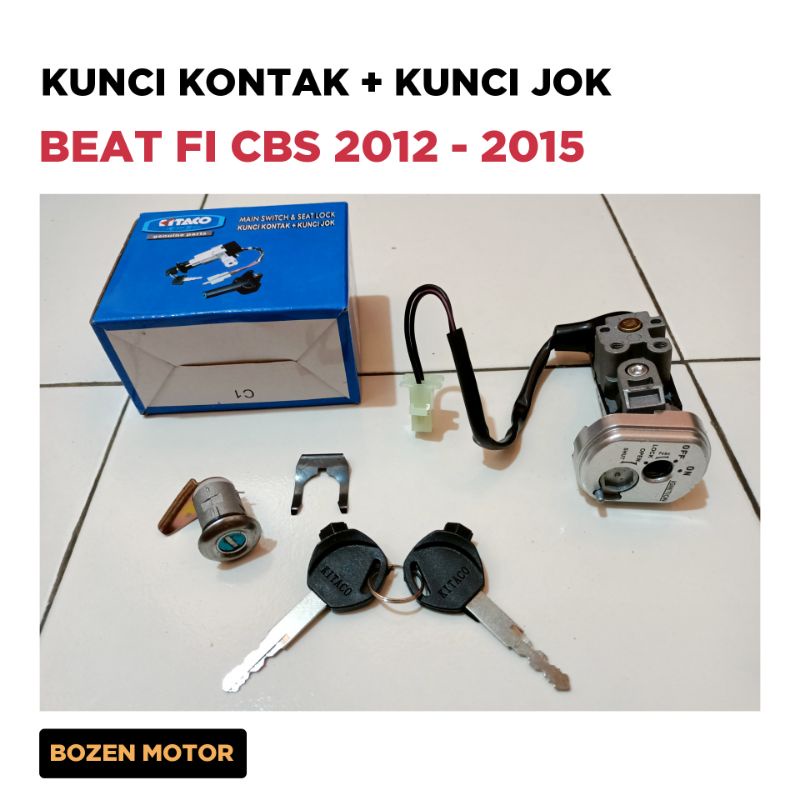 Kunci Kontak + Konci Jok Beat FI 2012 2013 2014 2015 / Bina Parts / CBS / Dudukan Starter Set Assy