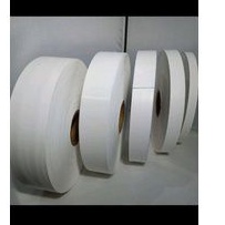 

pita label merek polos warna hitam dan putih bahan tafeta dan satin PER ROLL 3 cm dan 4 cm