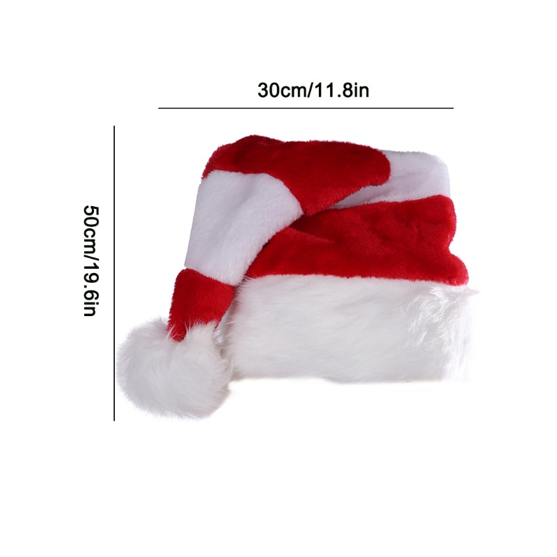 Topi Natal Bahan Plush Bulu Tebal Untuk Unisex