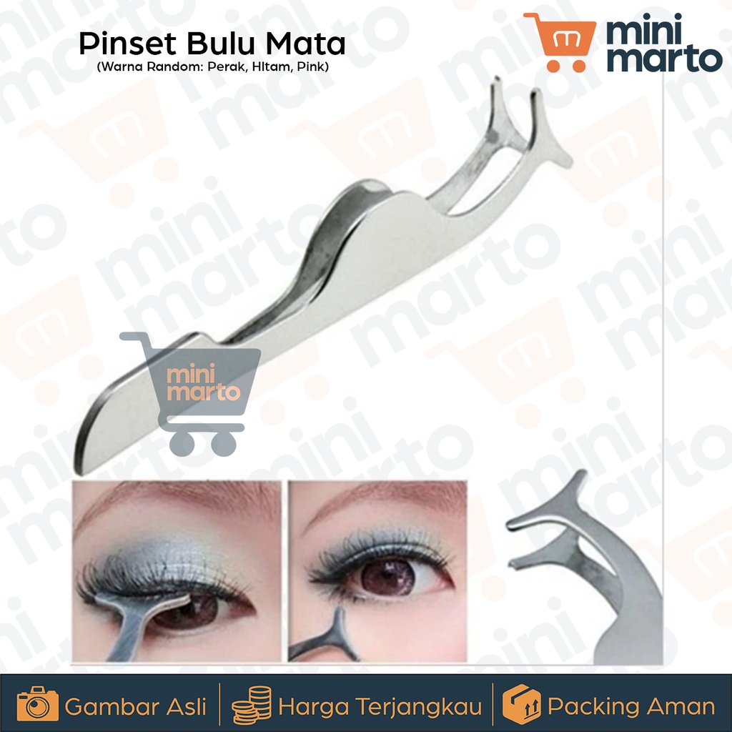 Pinset Bulu Mata Palsu Fake Eyelash Clip Pinset Naga Eyelash Clip Eye Lid Tweezer Stainless - Minimarto