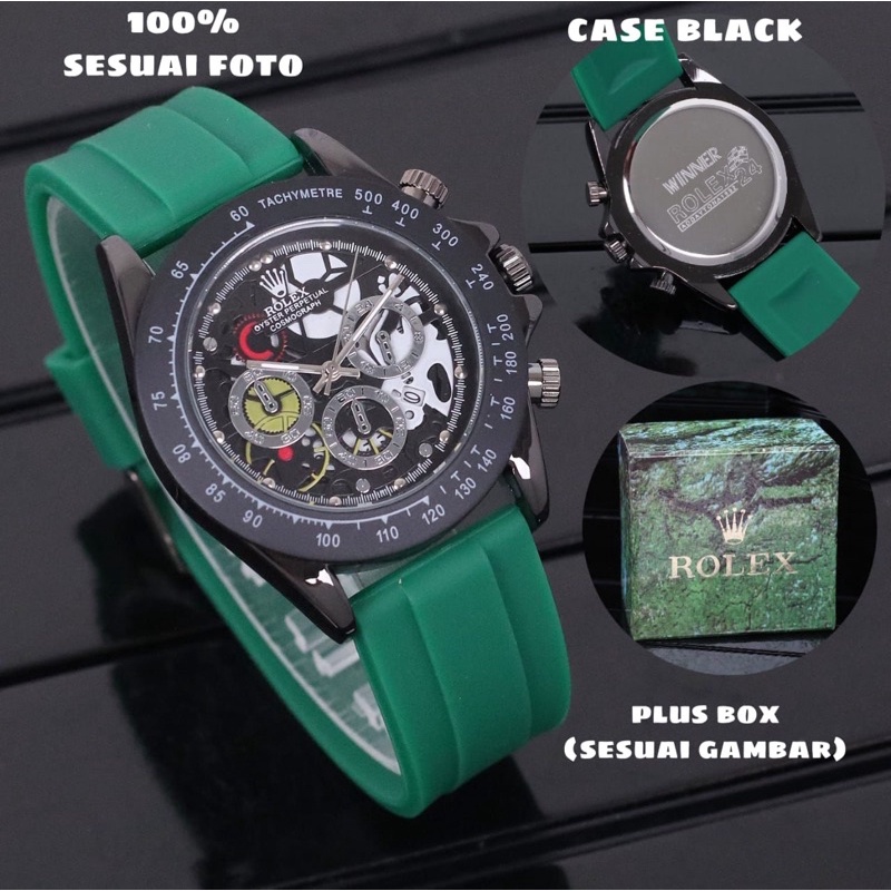 COD Jakarta Jam Tangan Rolex Oyster Perpetual Cosmograph Body Hitam Rubber Crono non Aktif Include Box Rolex