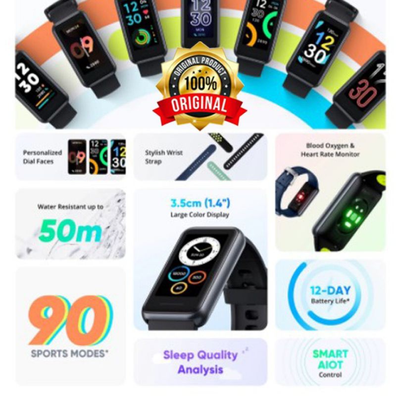 Realme Band 2 SmartBand (1.4&quot;) Large Color Display &amp; Blood Oxygen