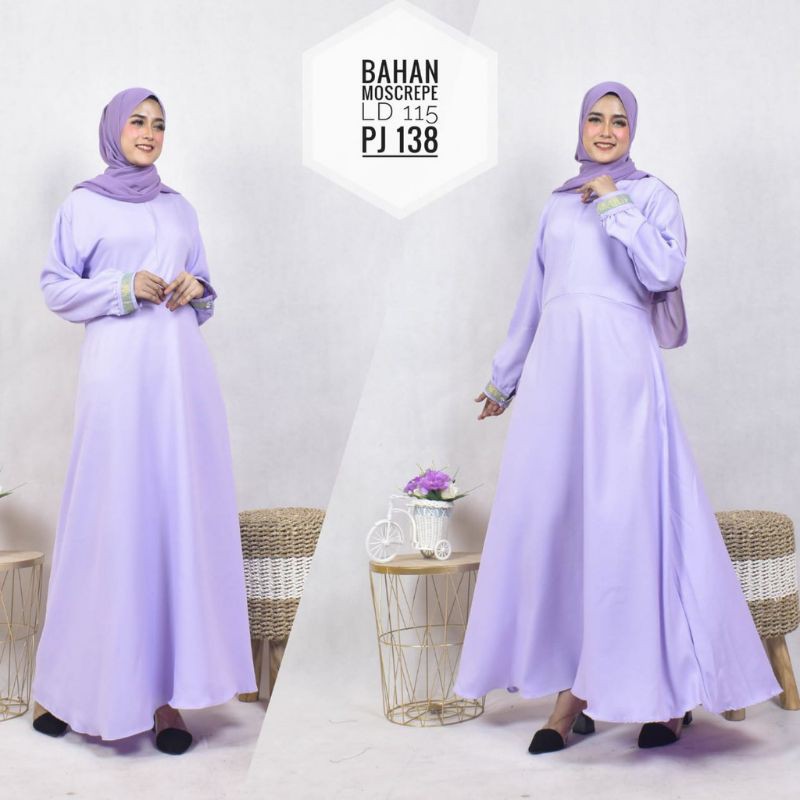 gamis polos Lilac terbaru