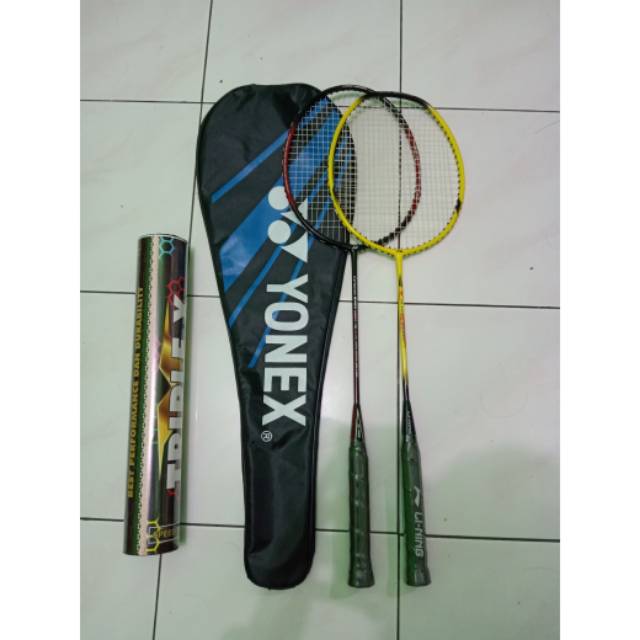 RAKET BADMINTON YONEX ISI 2 + TAS + GRIP + SHUTTLE COCK