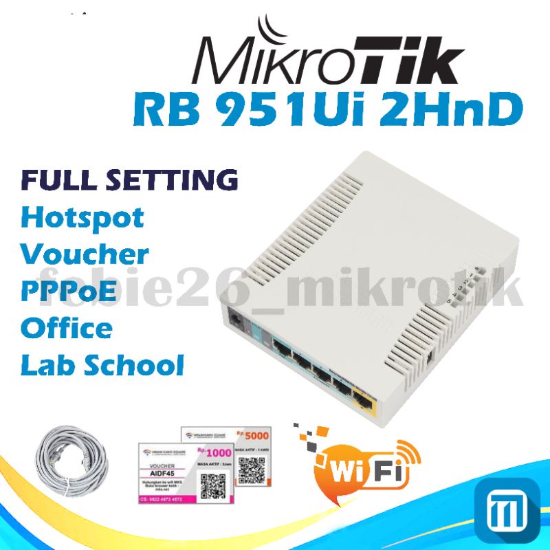 MikroTik RB951ui 2HND Full Setting HotSpot VouCher RT RW Net