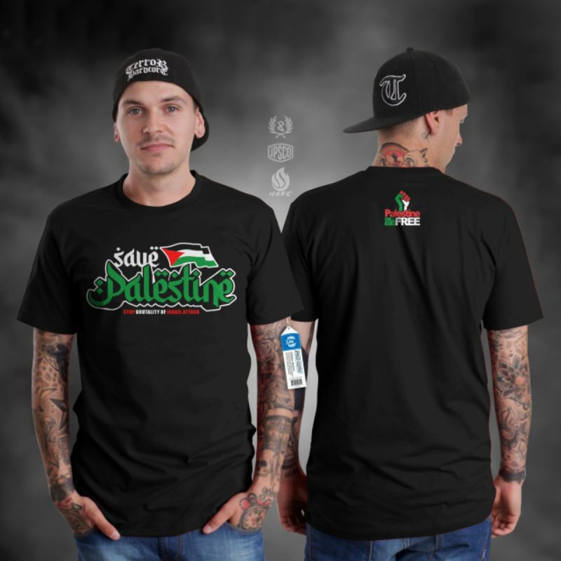 KAOS SAVE PALESTINA PAKAIAN PRIA