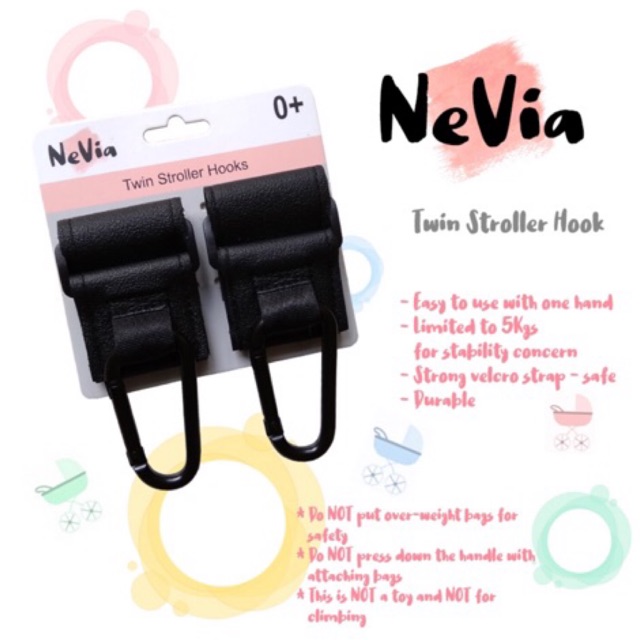 Nevia Twin Stroller Hooks