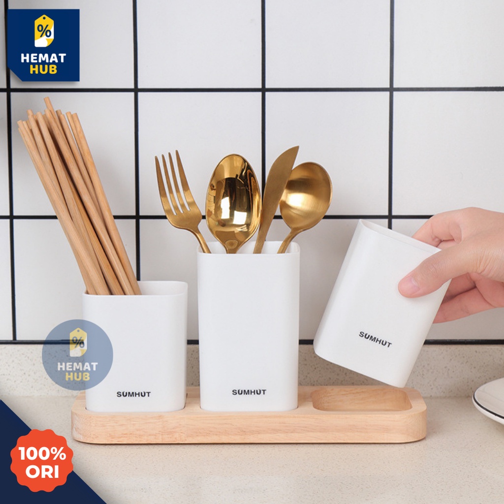 Tempat Sendok Garpu Sumpit Premium Storage Box Rak Organizer Dapur Alat Makan Cutlery Holder