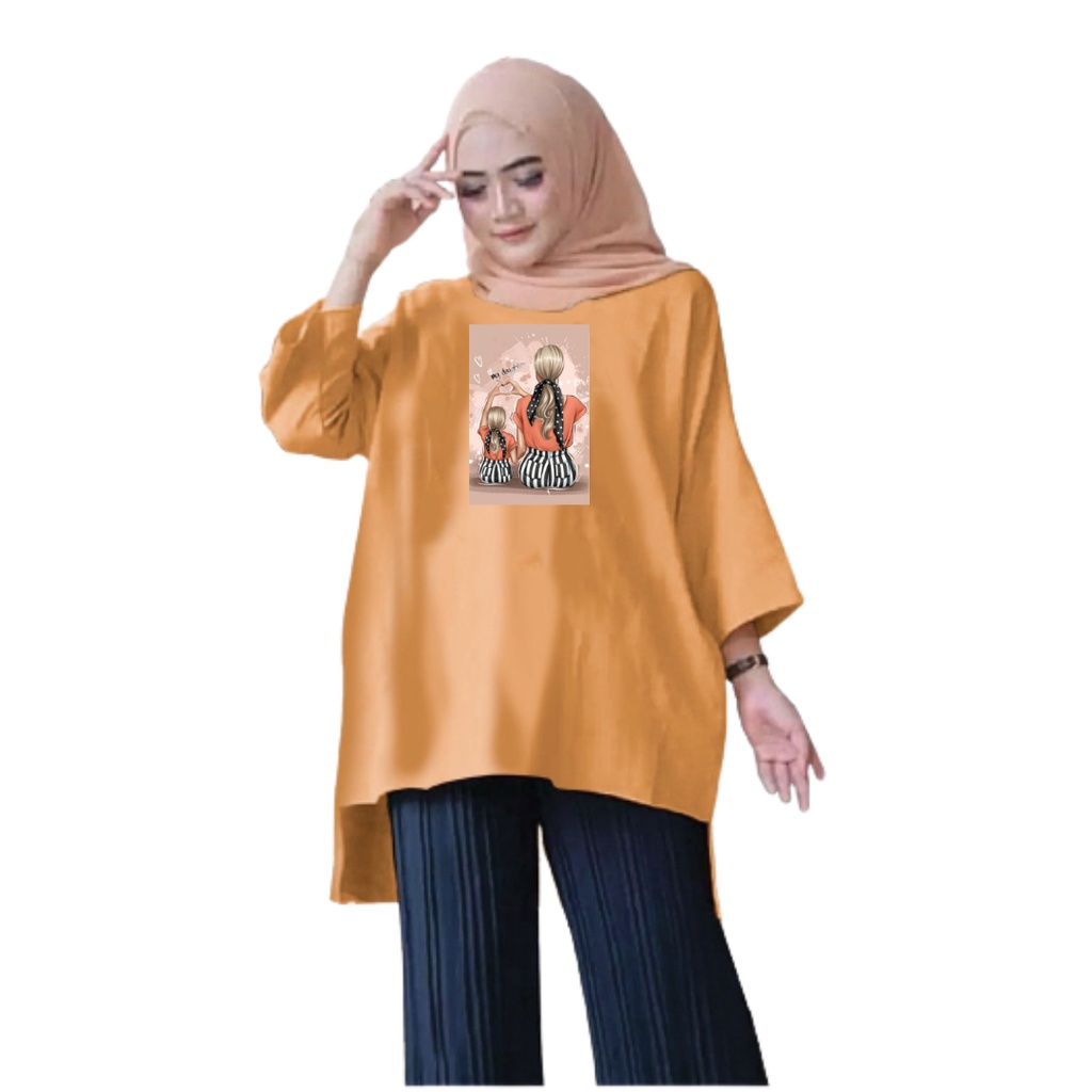 Tunik Jumbo Mom and Daughter/ Atasan Wanita XL, XXL