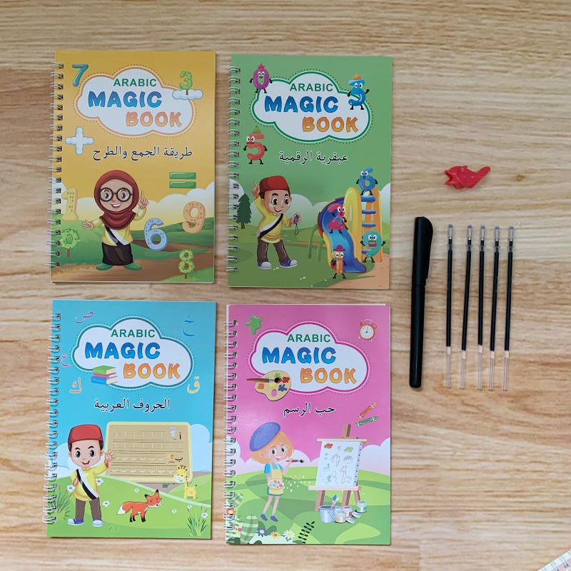 

sank magic/Arabic magic book/buku scan barcot/story book 60 pcs/buku menulis alfabet number