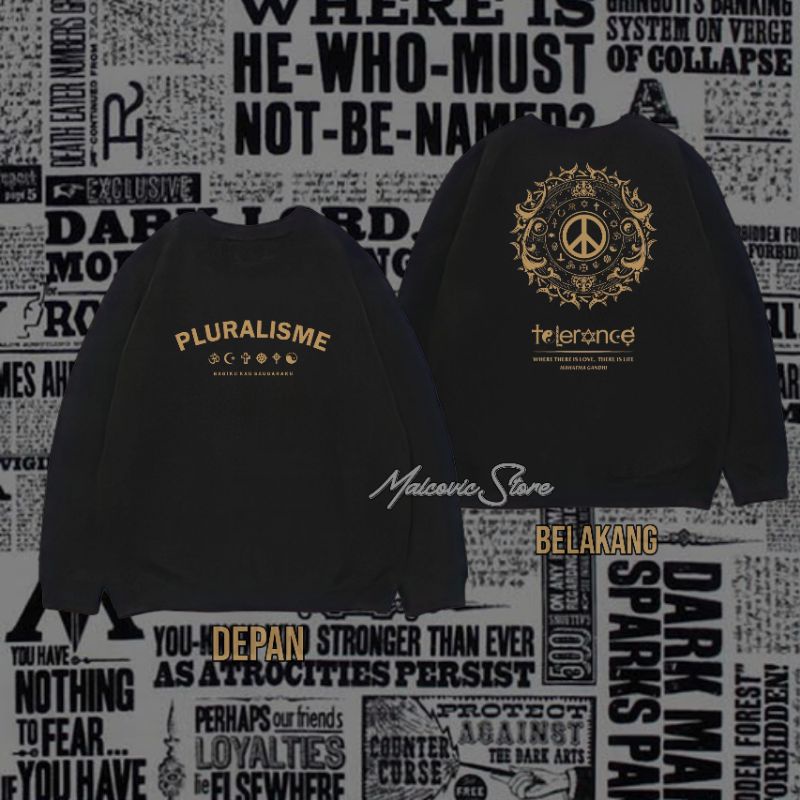 Sweater Crewneck PLURALISME UNISEX / Crewneck Pluralisme Untuk Pria Dan Wanita / Sweater Crewneck Pl