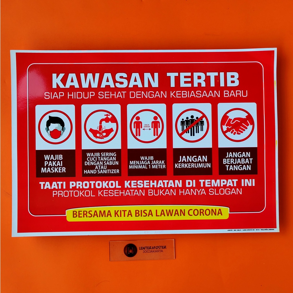 Jual Poster Kawasan Tertib Protokol Kesehatan, Kawasan Taat Prokes ...