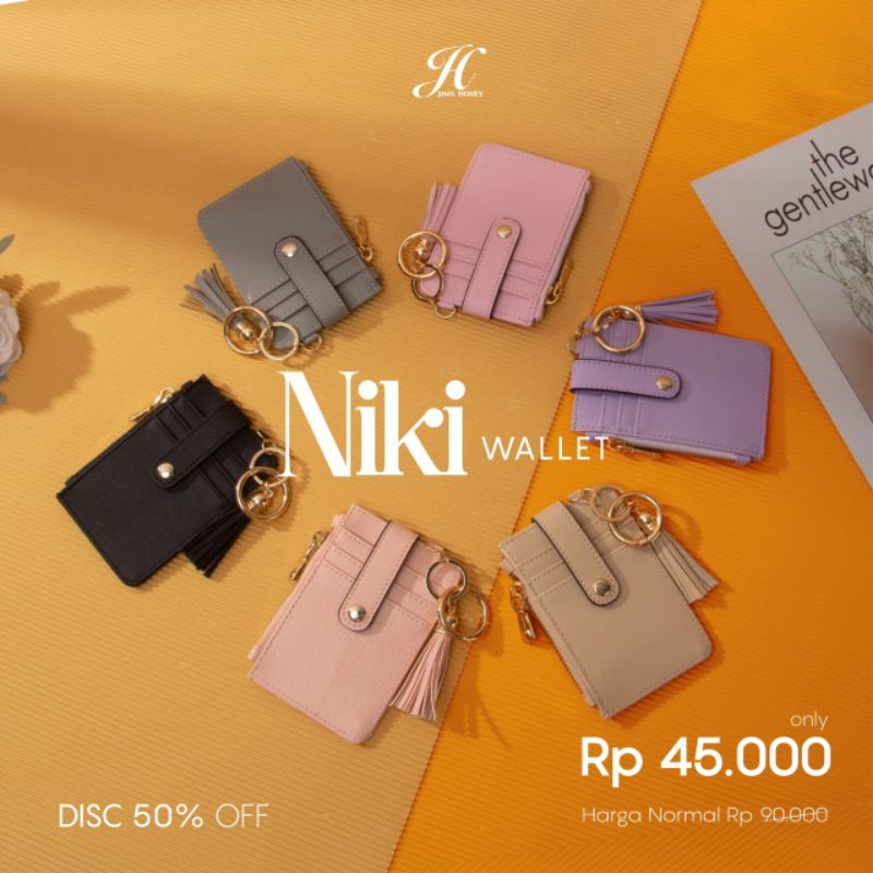 Niki Wallet Jims Honey Dompet Card Wanita Kecil Gantungan Kunci