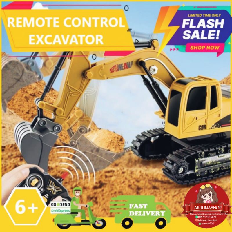 Mainan Anak Excavator RC Excavator jalan Mainan Mengeruk