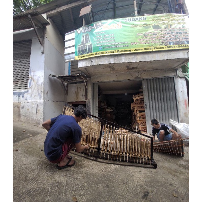 angklung toel bambu hitam 3 tabung
