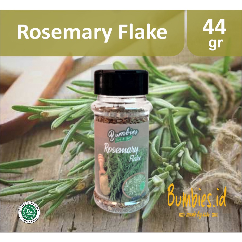 Daun Rosemary 44gram 𝘽𝙪𝙢𝙗𝙞𝙚𝙨 𝙋𝙧𝙤𝙙𝙪𝙘𝙩 | Dried Rosemary | Penyedap Rempah Rempah | Bumbu Instan Botol