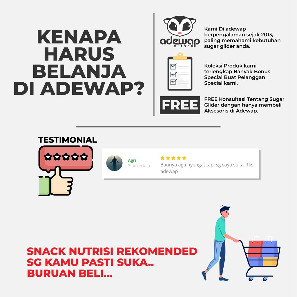 ADEWAP GLIDER Ulat Hongkong Kering 40gr Dried mealworm Sugar Glider