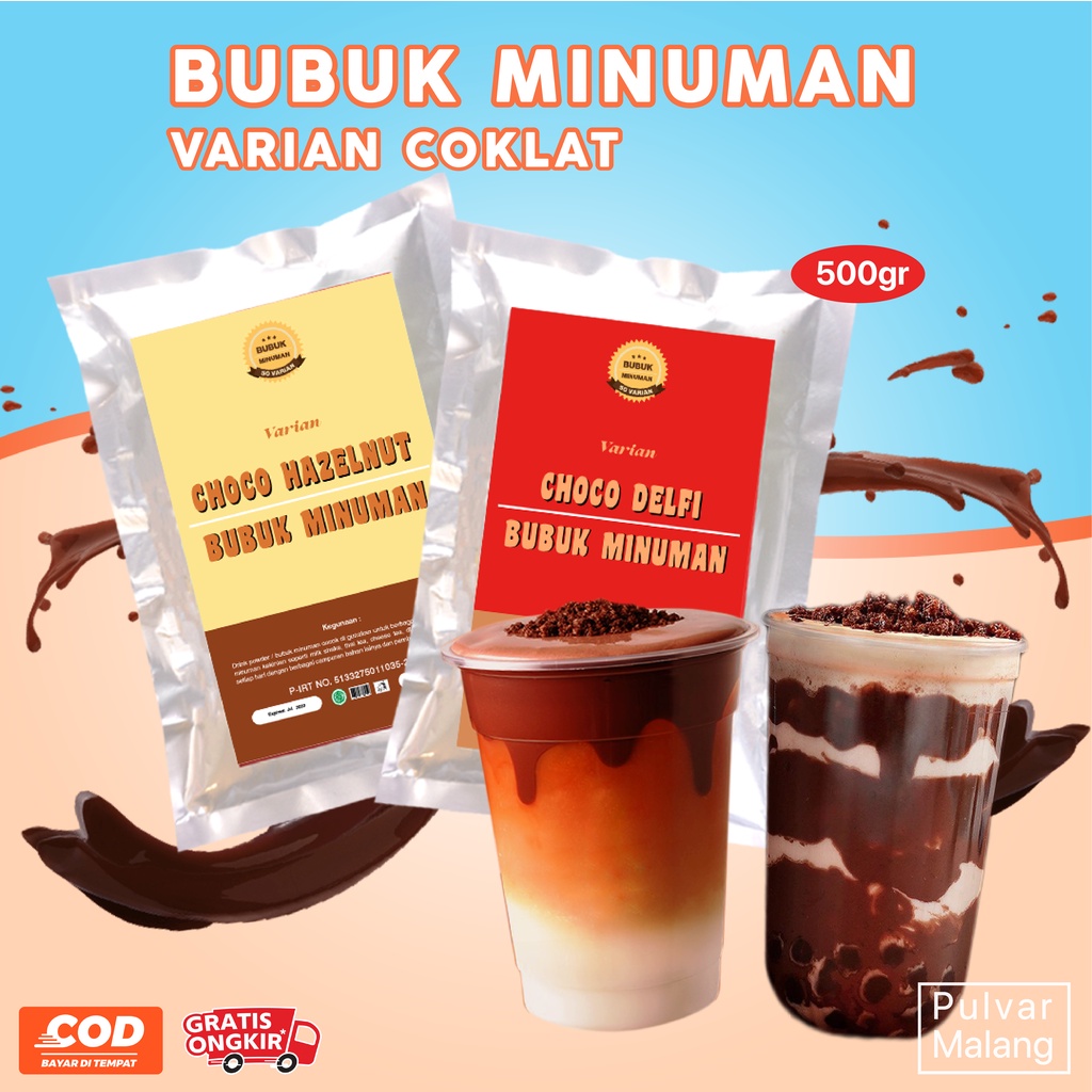 BUBUK MINUMAN RASA / BUBUK MINUMAN ANEKA RASA COKLAT 500GR / BUBUK MINUMAN KEKINIAN / BUBUK MINUMAN INSTAN / BUBUK MINUMAN ANEKA VARIAN COKLAT/ DRINK POWDER 500GR