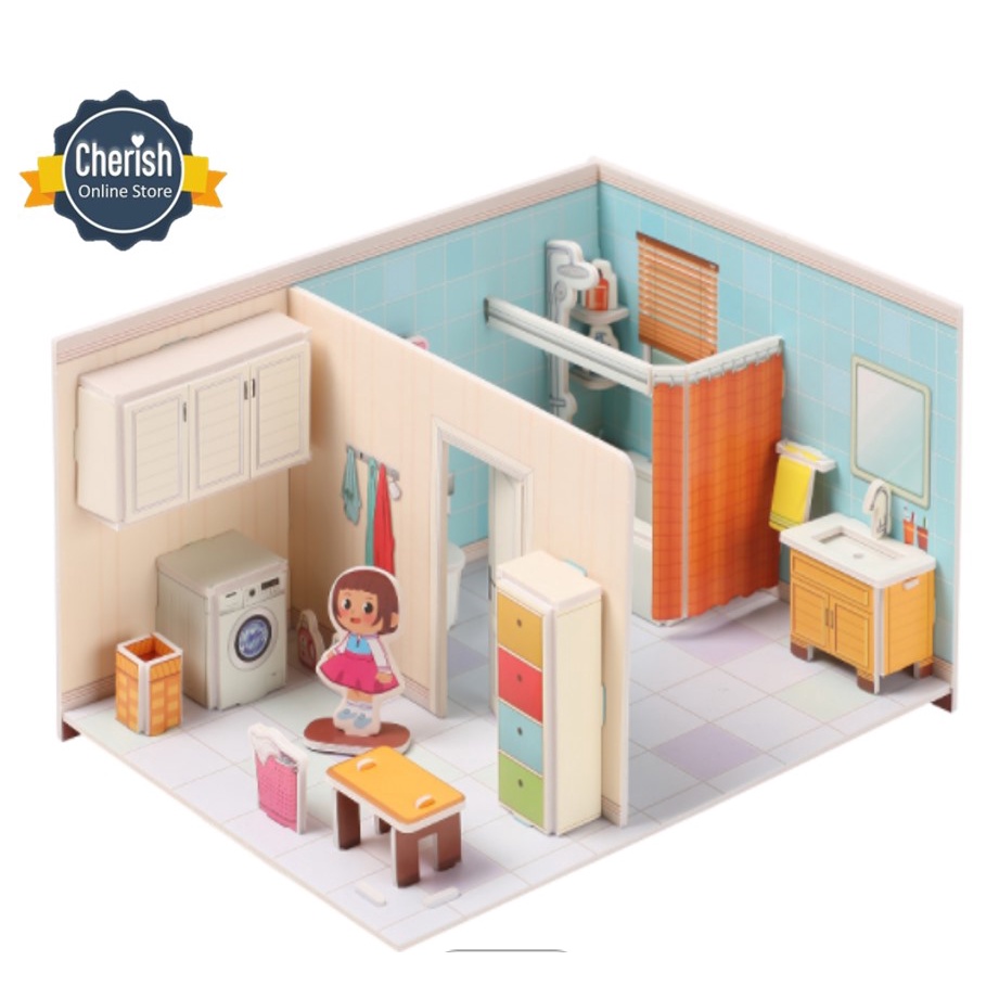 Mainan Puzzle 3 Dimensi GIRLS BATH ROOM | Mainan Edukatif Anak - Baby Room