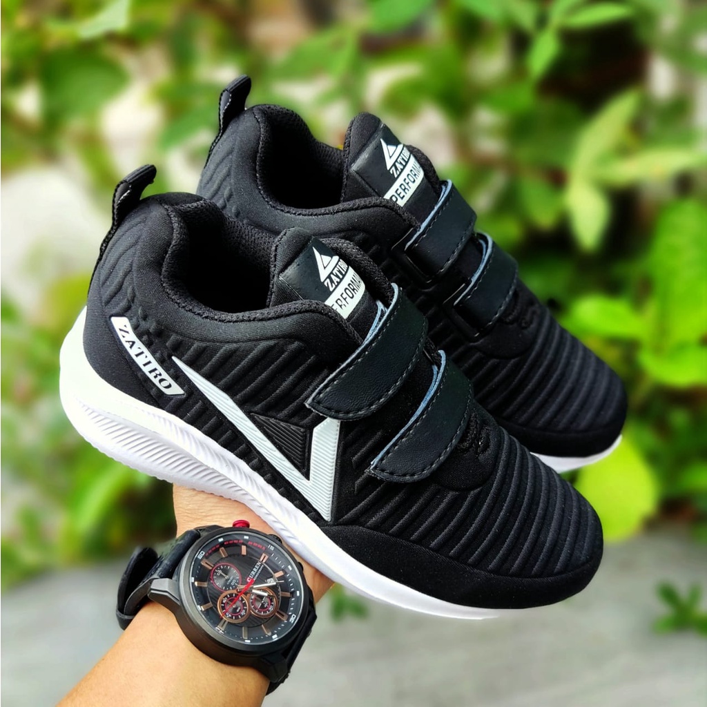 Sepatu Anak Spot Running Spatu Sneakers Sneaker Velcro Sporty Sport Santuy Sekolah Paud, SD, SMP, Pria Laki-laki Wanita Perempuan Trendy Trendi keren Gaul Original terkini kekinian terbaru murah