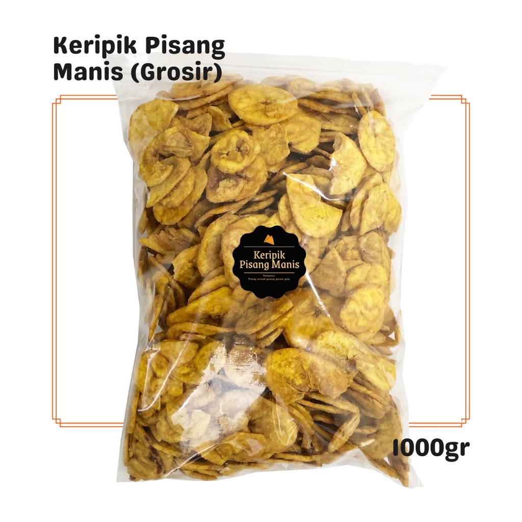

Snack Keripik Pisang Manis (Grosir) 1000gr / Snack Cemilan Kilo Kiloan / Camilan Renyah