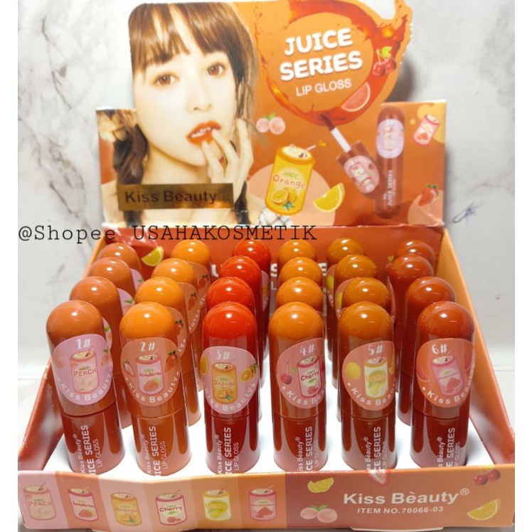 DISKON ECER -  LIP GLOSS KISS BEAUTY JIUCE SERIES | LIP CREAM JUICE SERIES 70066-03