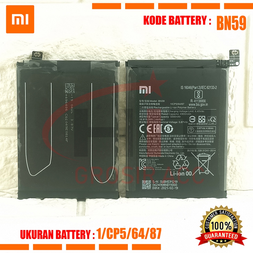 Baterai Battery Ori BN59 Xiaomi Redmi Note 10 / Note 10S